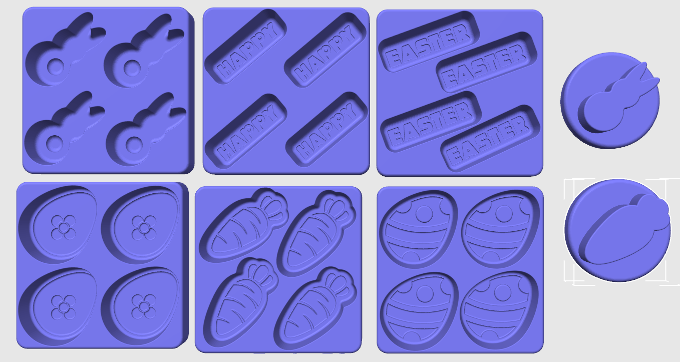Easter 24 Toddler Moulds and Plungers STL