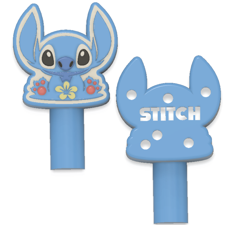 Blue Alien and Hibiscus Magic Bath Bomb Wands STL