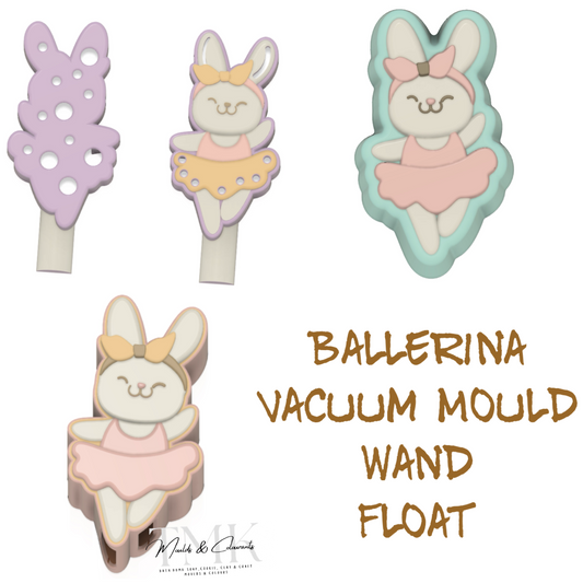 Cute Rabbit Ballerina Mould, Wand or Float