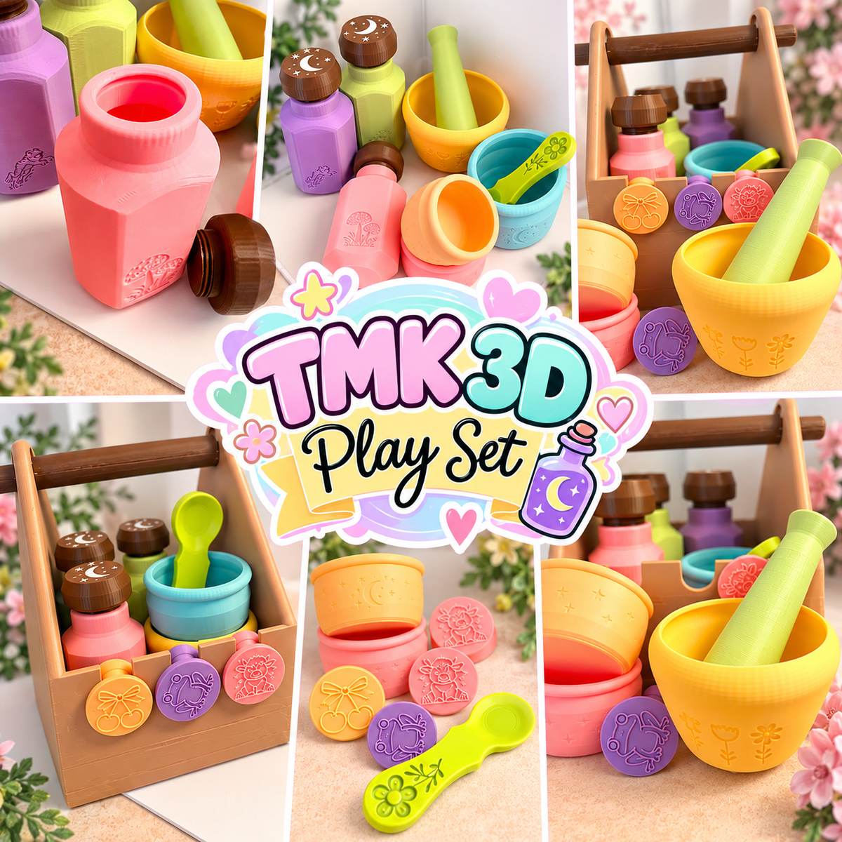 TMK 3D Play Set Potion Set Montessori STL 3MF Files