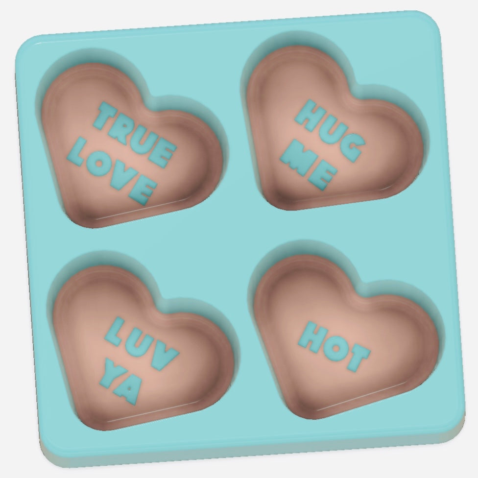 Valentines Conversation Hearts Toddler Moulds STL