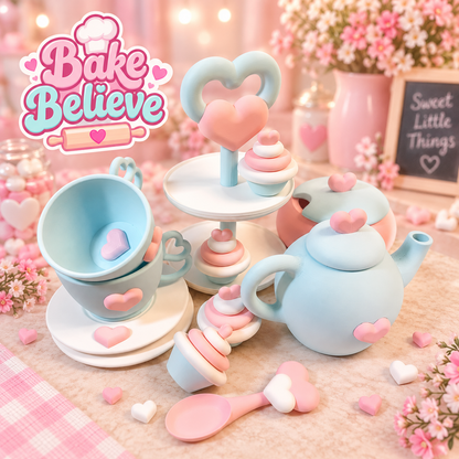 Bake Believe Part 2 ‘The Tea Party’ Play Set Montessori STL 3MF Files includes commercial licence to sell your prints
