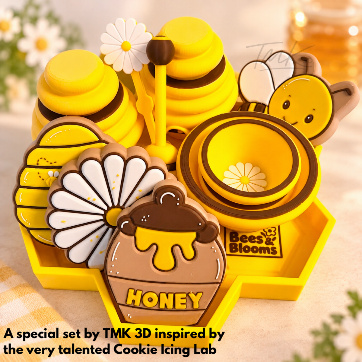 TMK 3D & Cookies Icing Lab present Bees & Blooms Play Set Montessori STL 3MF Files includes commercial licence to sell your prints (Copy)