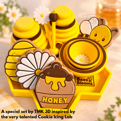 TMK 3D & Cookies Icing Lab present Bees & Blooms Play Set Montessori STL 3MF Files includes commercial licence to sell your prints (Copy)