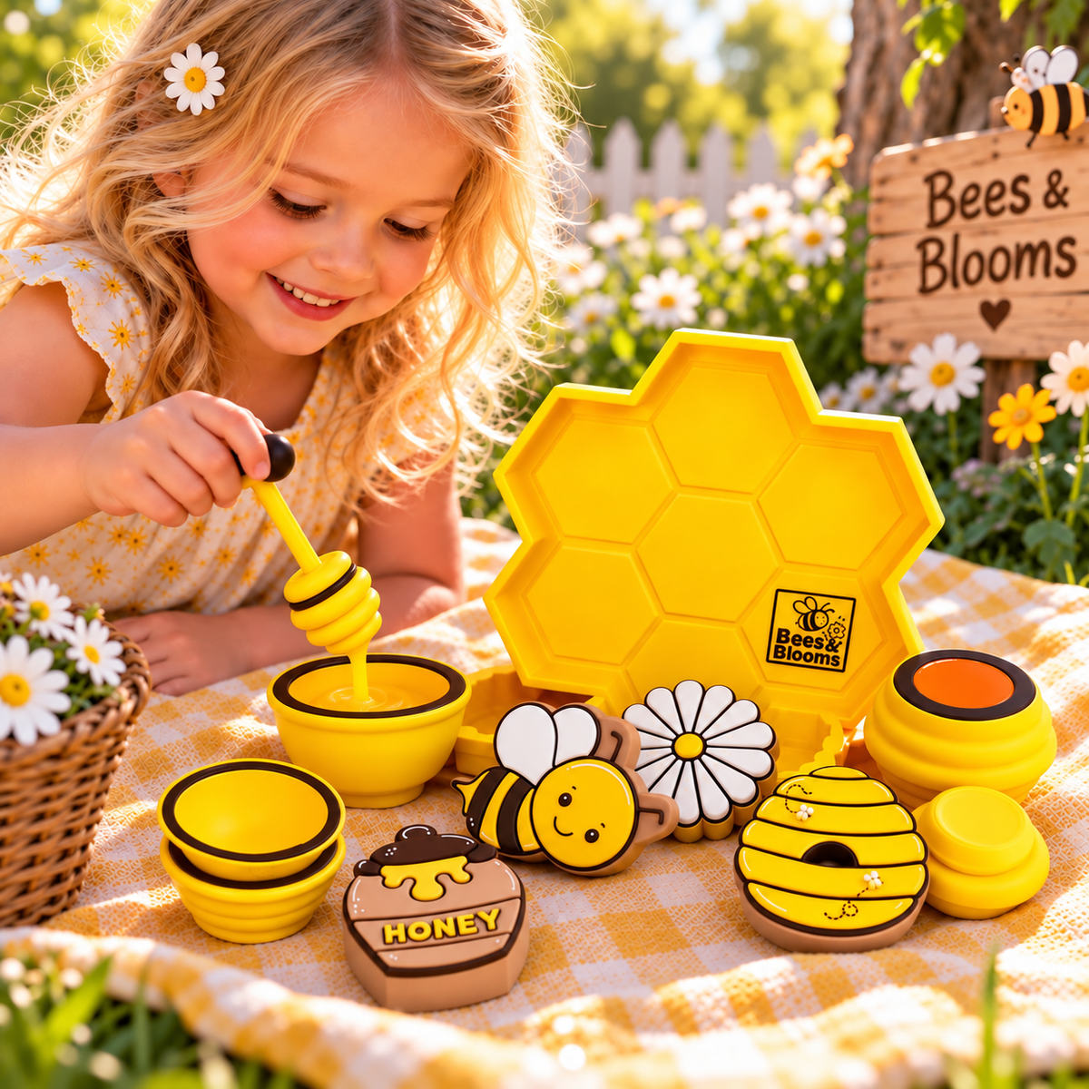 TMK 3D & Cookies Icing Lab present Bees & Blooms Play Set Montessori STL 3MF Files includes commercial licence to sell your prints (Copy)