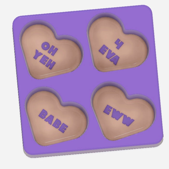 Valentines Conversation Hearts Toddler Moulds STL