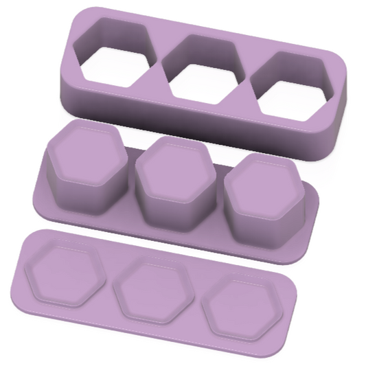 Trio Steamer Hex Shaped and Design Plates