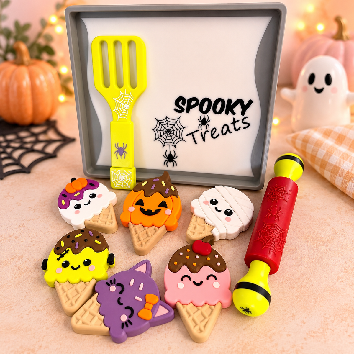 Halloween Icecream Cookies Play Set Montessori STL 3MF Files includes commercial licence to sell your prints