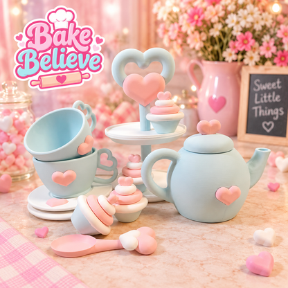 Bake Believe Part 2 ‘The Tea Party’ Play Set Montessori STL 3MF Files includes commercial licence to sell your prints