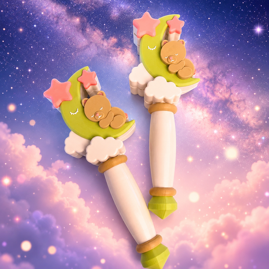 Starry Moon with Teddy Bear Magic Bath Bomb Wands