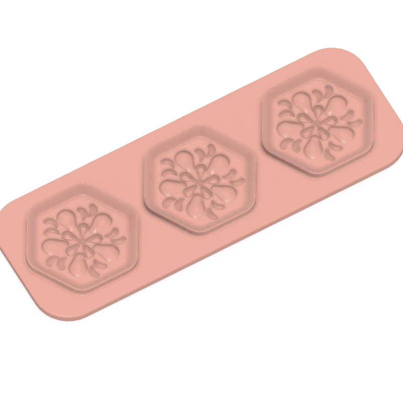 Trio Steamer Hex Shaped and Design Plates