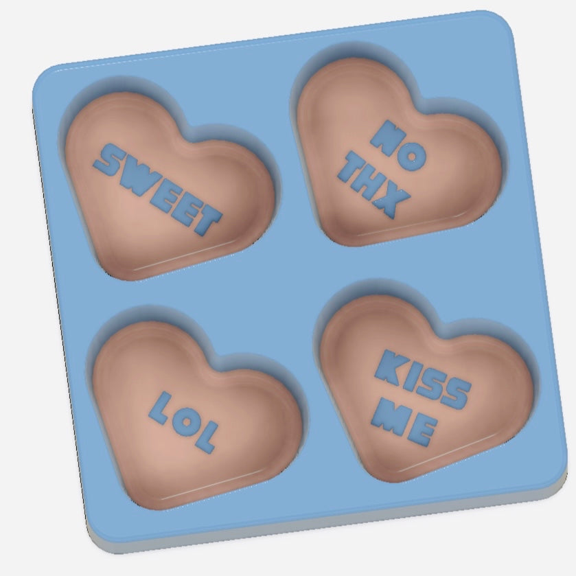 Valentines Conversation Hearts Toddler Moulds STL