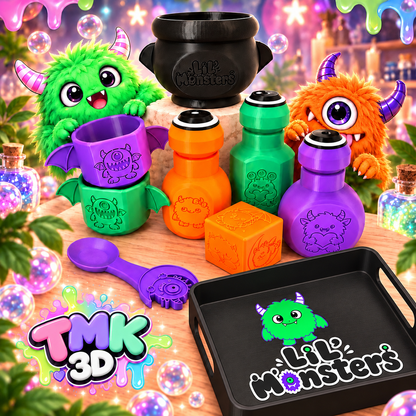 TMK 3D Lil Monsters Play Set Potion Set Montessori STL 3MF Files 12 Pieces commercial licence to sell your prints