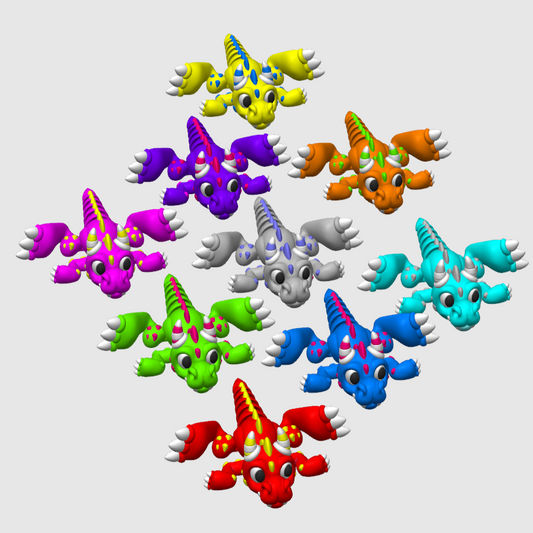 Dragons and Fantasy etc Themed Mini Articulated Flexi Toys 10X