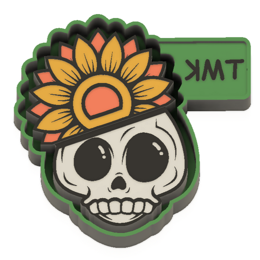 Sunflower Skull Silicone Mould for Soap, Plaster, Freshies, Wax, Chocolate, Resin and so much more