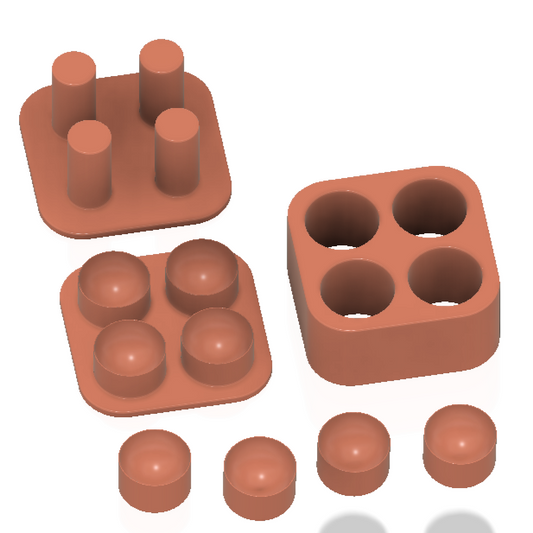 1.5" Quad Round 3 Piece Mould STL Files