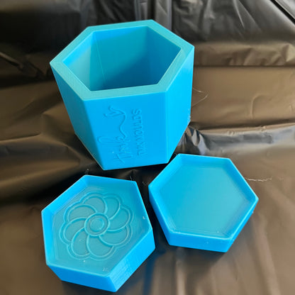 3 Piece Press Moulds and Plates Hex Shaped